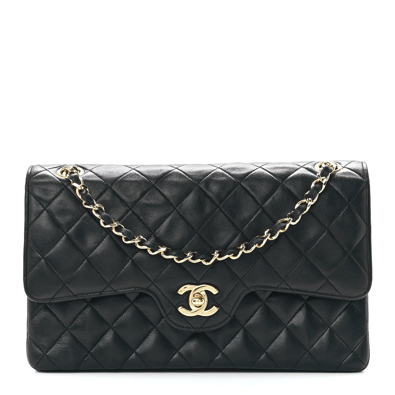 Chanel Lambskin Quilted Medium Double Flap Black 1 of 11