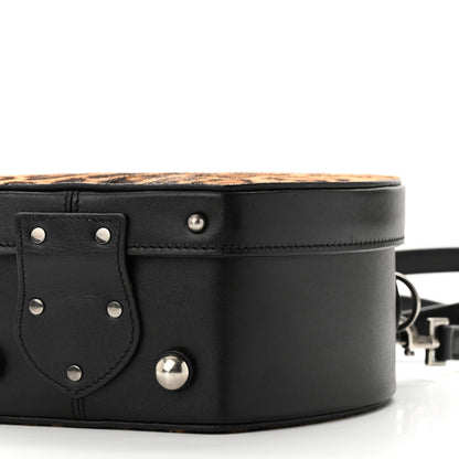 Saint Laurent Calf Hair Leopard Print Mica Hat Box Black Brown 9 of 9