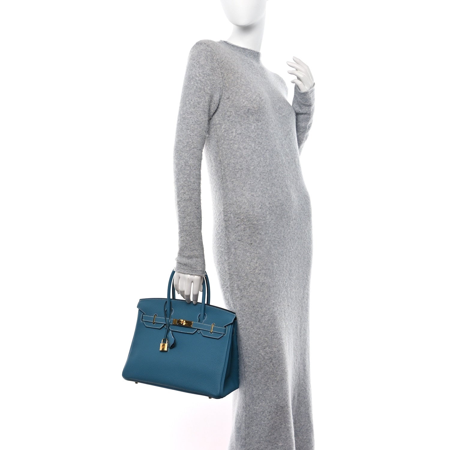 Hermes Togo BIRKIN 30 Blue Jean 2 of 17