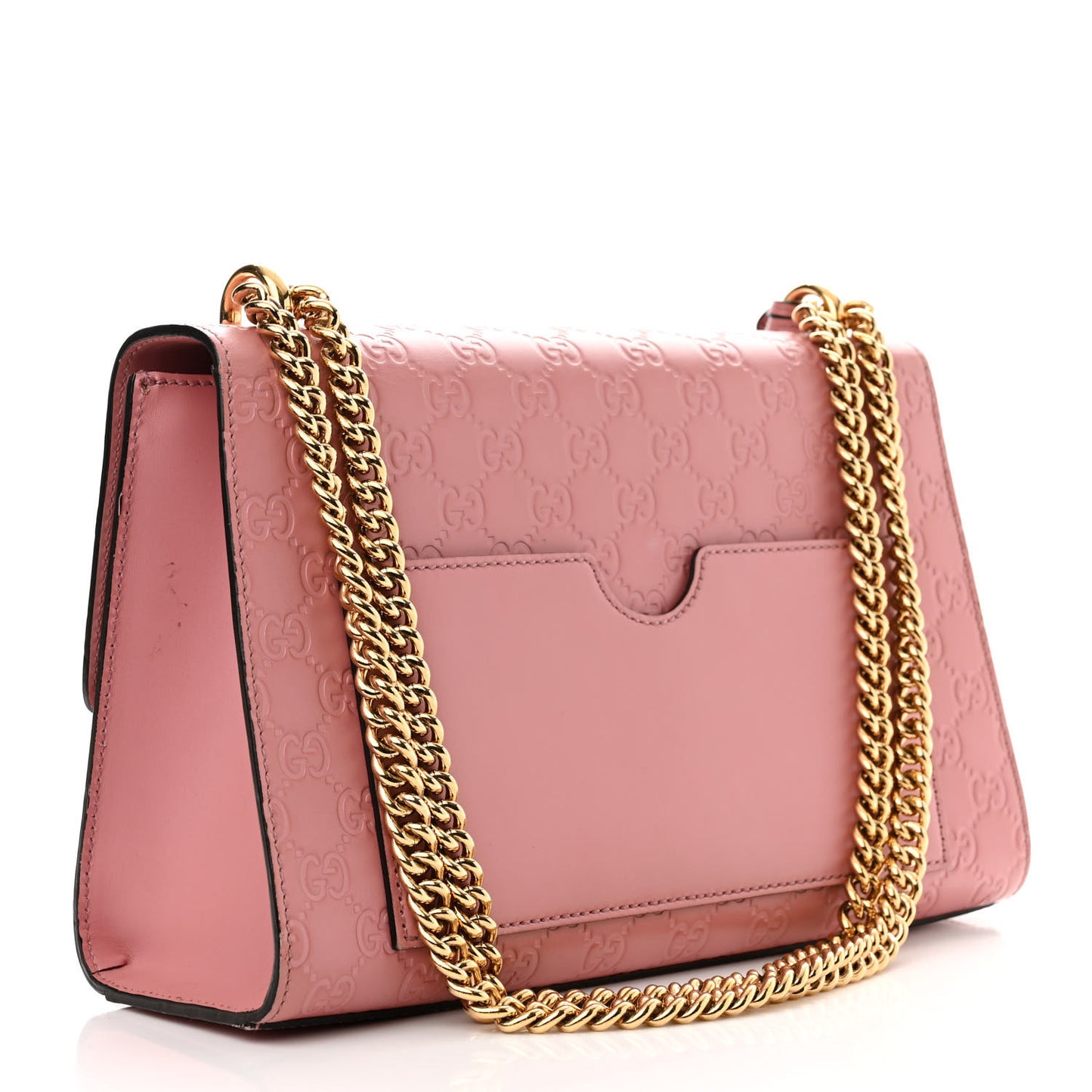 Guccissima Signature Medium Padlock Shoulder Bag Rose Baby Candy