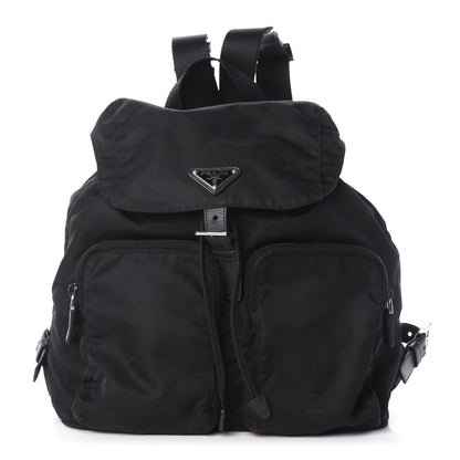 Prada Tessuto Nylon Saffiano Vela Backpack Black 1 of 9