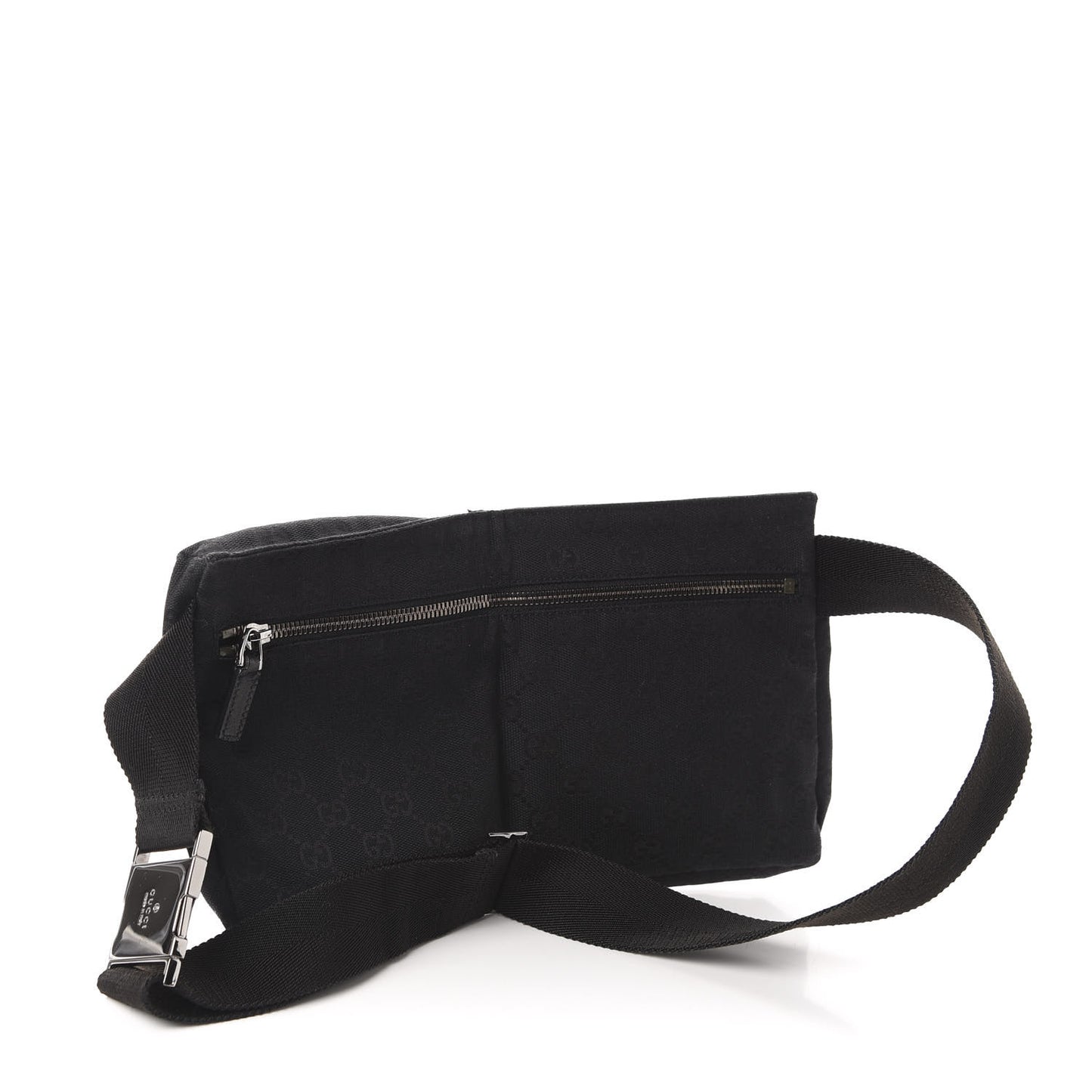 GG Monogram Double Pocket Belt Bag Black