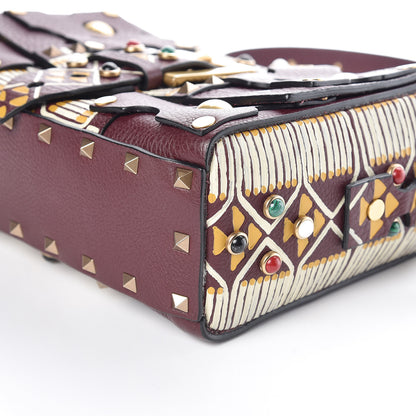 Valentino Garavani Calfskin Tribal Rockstud Shoulder Bag Rubin 6 of 10