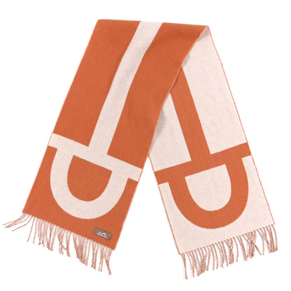 Hermes Cashmere Casaque Grand Mors Muffler Cuir Ivoire 2 of 3