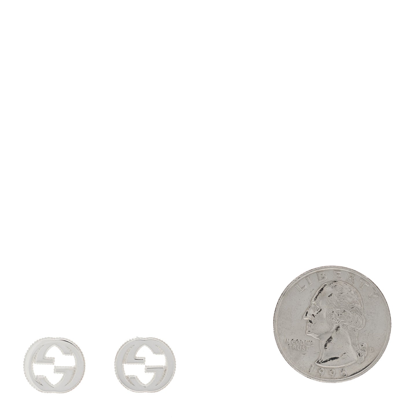 Sterling Silver Interlocking GG Stud Earrings