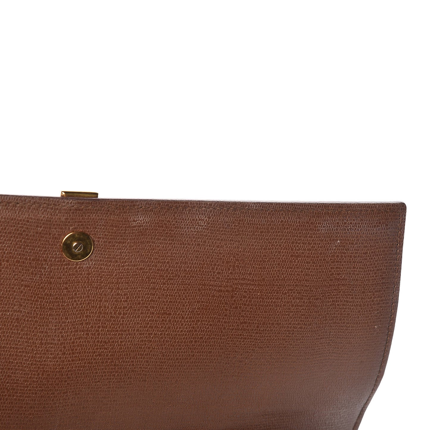 Textured Calfskin Y Ligne Clutch Brown