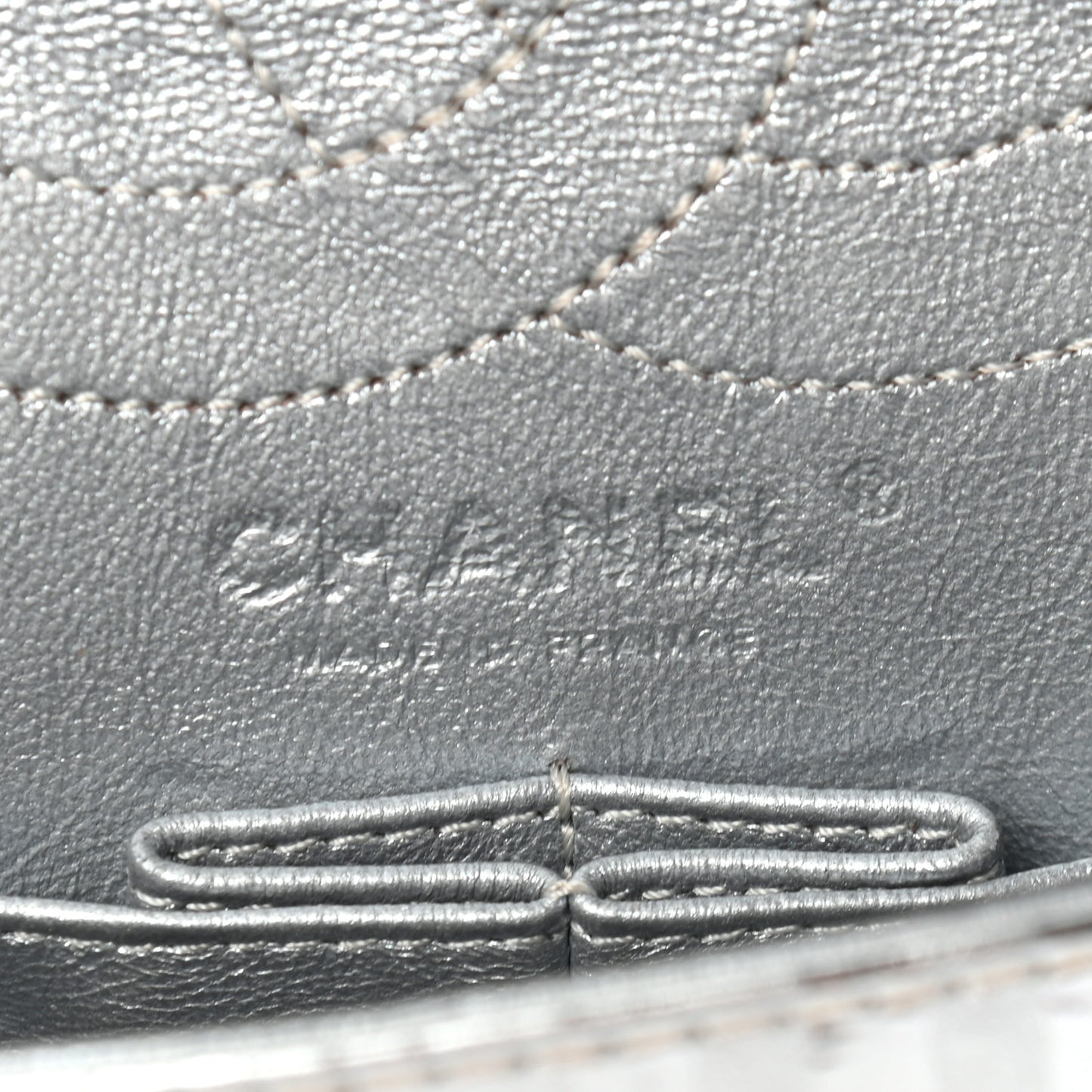 Metallic Calfskin Striped 2.55 Reissue Flap Silver