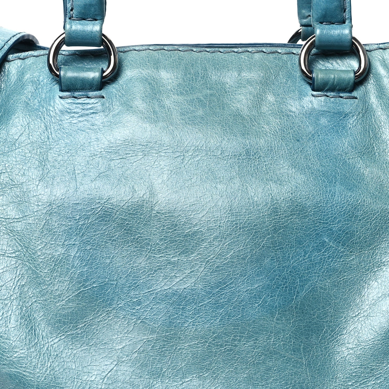 Prada Vitello Shine Shopping Tote Azzurro 7 of 12