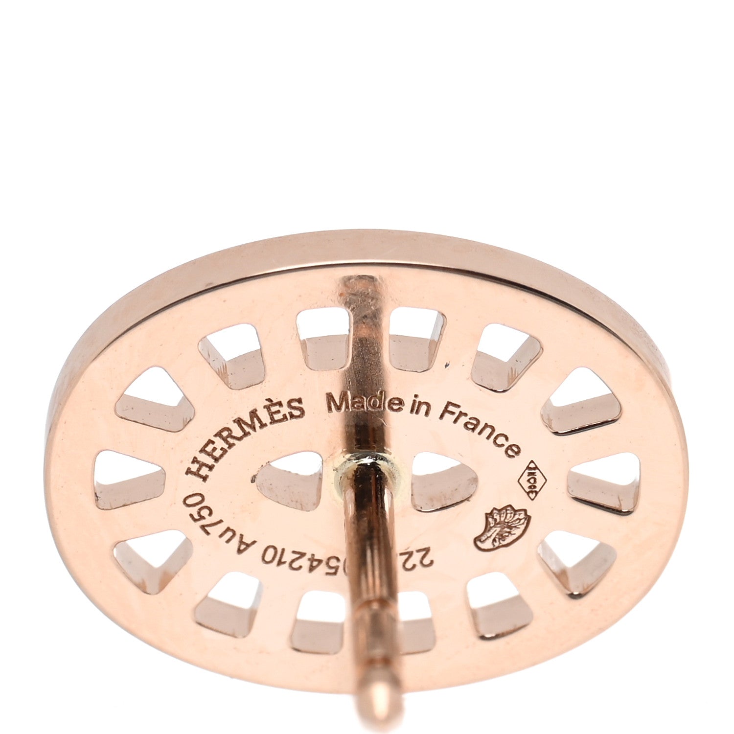 Hermes 18K Rose Gold Diamond Chaine d'Ancre Divine Stud Earrings 4 of 5