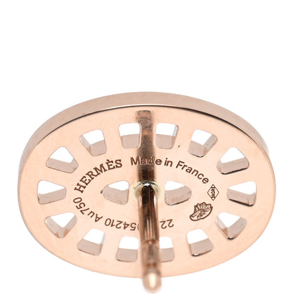 Hermes 18K Rose Gold Diamond Chaine d'Ancre Divine Stud Earrings 4 of 5