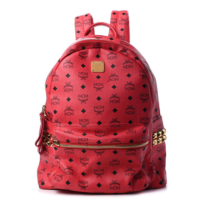 MCM Visetos Large Side Studs Stark Backpack Corail 1 of 7