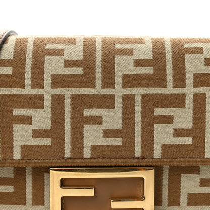 Fendi Fabric Jacquard FF 1974 Mini Baguette Beige Sand 8 of 11