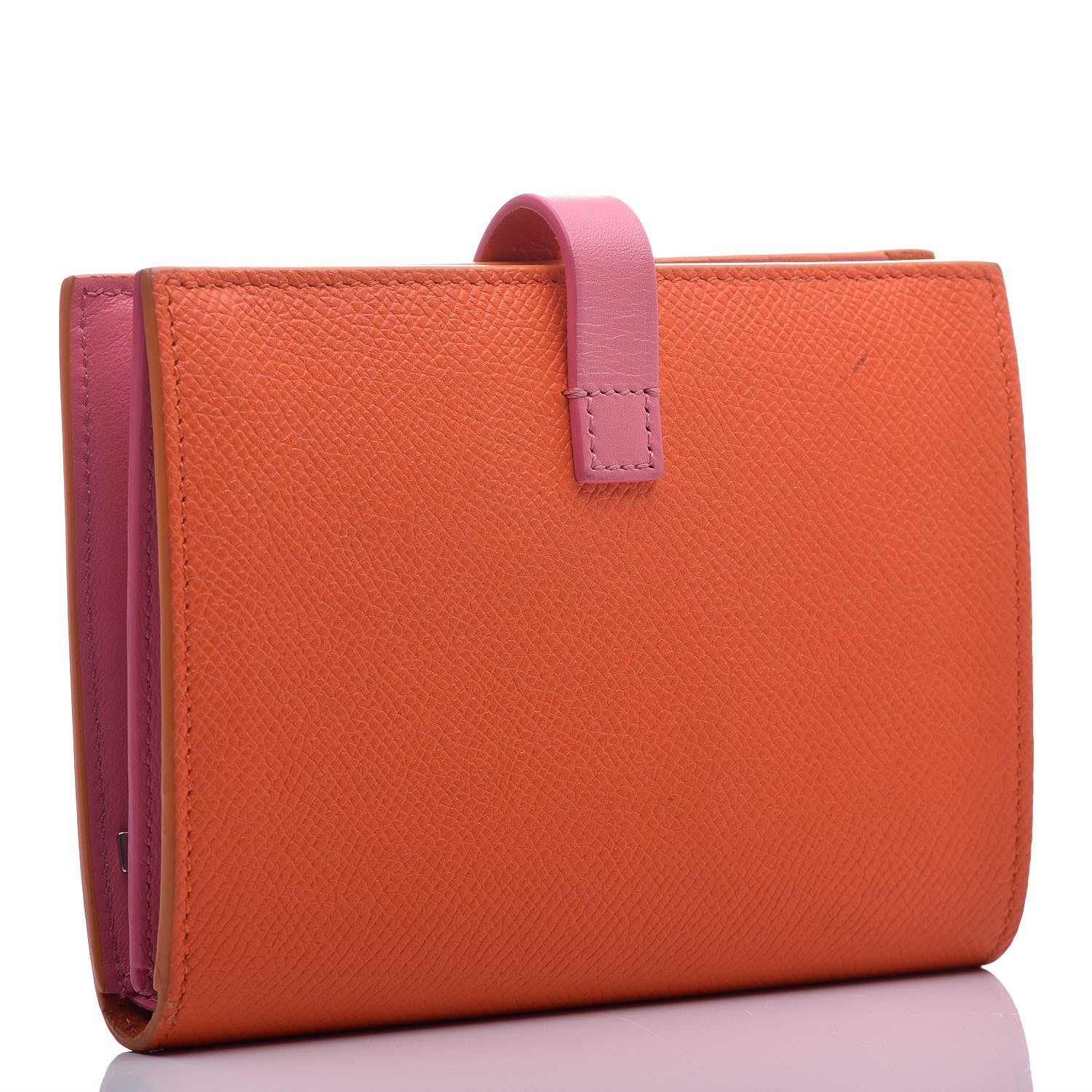 Celine Grained Calfskin Medium Multifunction Strap Wallet Orange 3 of 11