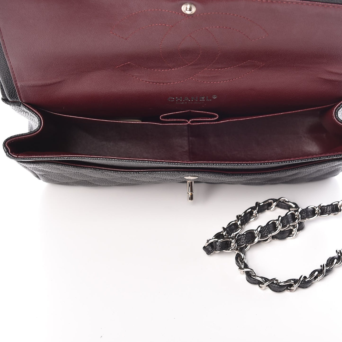Caviar Quilted Jumbo Double Flap Black