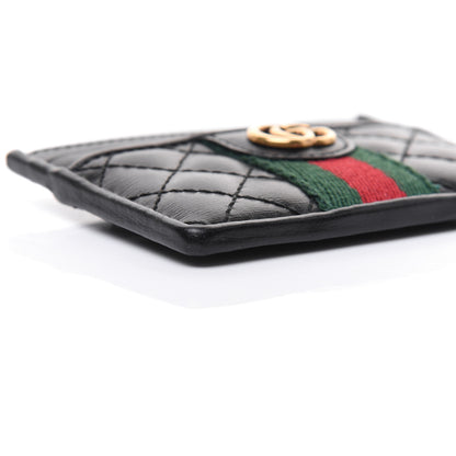 Gucci Calfskin Web Trapuntata Ophidia Card Holder Black 7 of 16