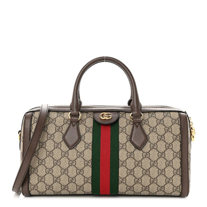 Gucci GG Supreme Monogram Web Medium Ophidia Boston Brown 1 of 11
