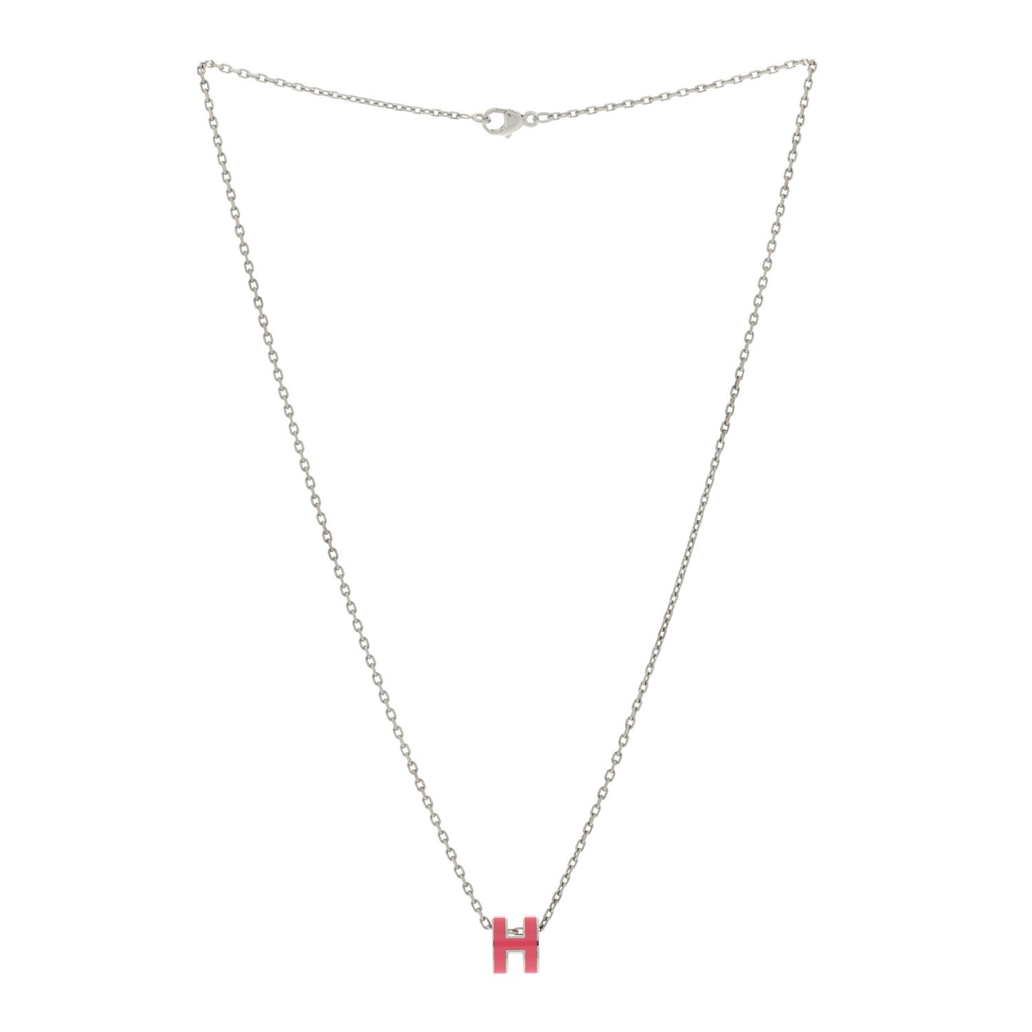 Lacquered Palladium Mini Pop H Pendant Necklace Rose Extreme