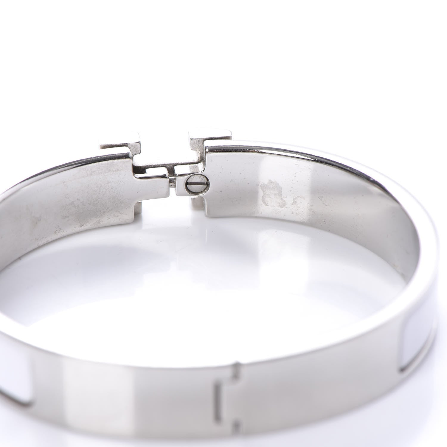 Hermes Enamel Narrow Clic Clac H Bracelet GM White 5 of 6