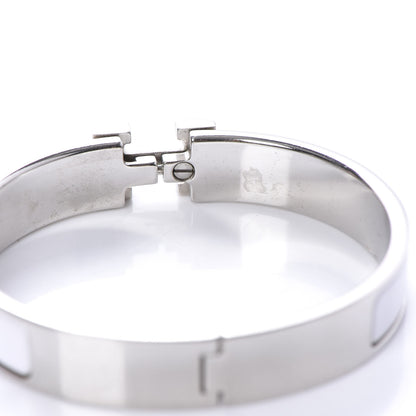 Hermes Enamel Narrow Clic Clac H Bracelet GM White 5 of 6