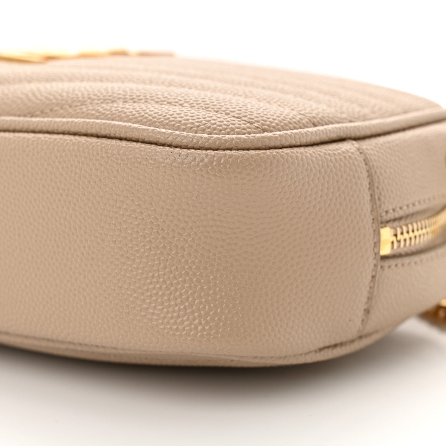 Saint Laurent Grain De Poudre Matelasse Monogram Mini Lou Camera Bag Dark Beige 10 of 10