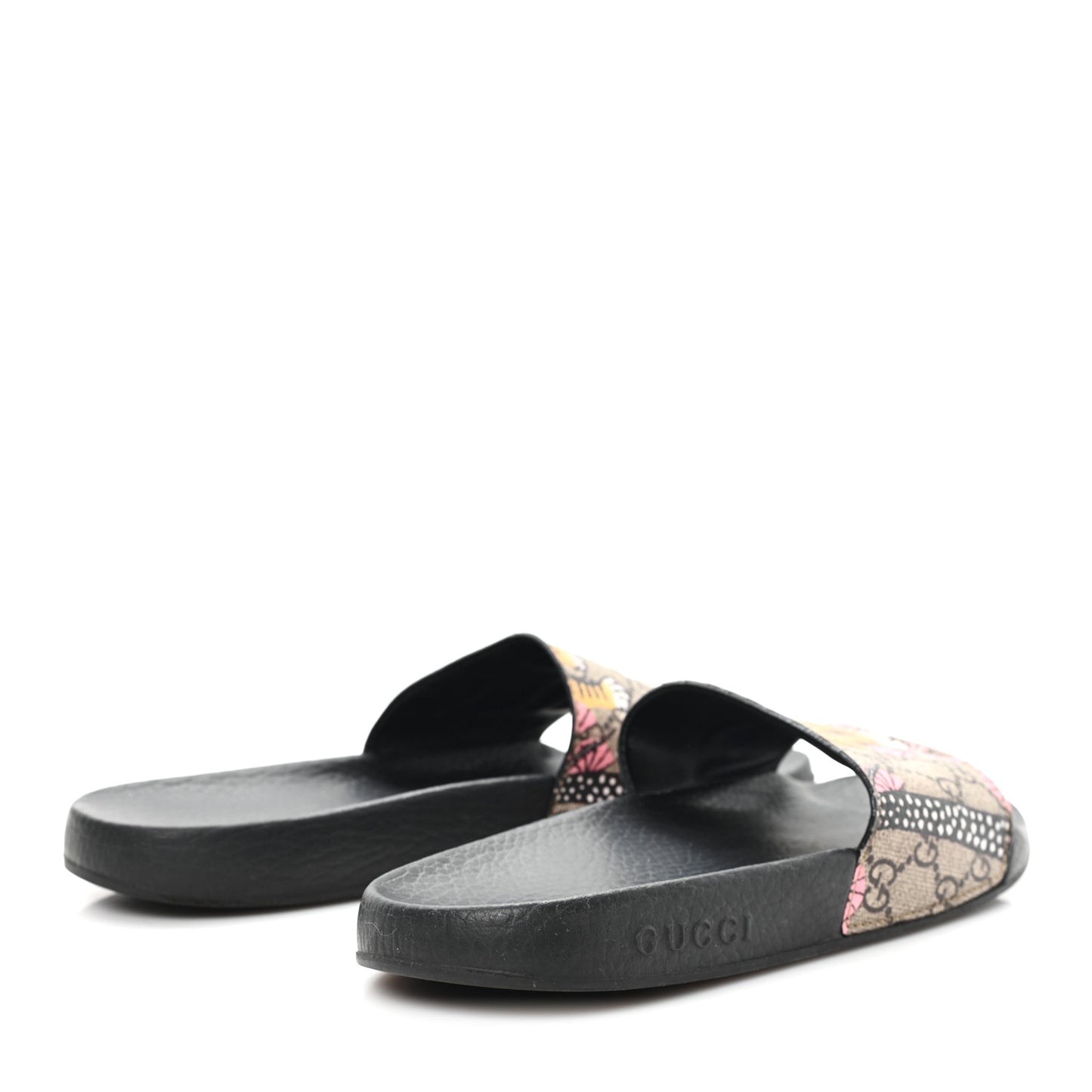 GG Supreme Monogram Bengal Slide Sandals 39 Beige Pink