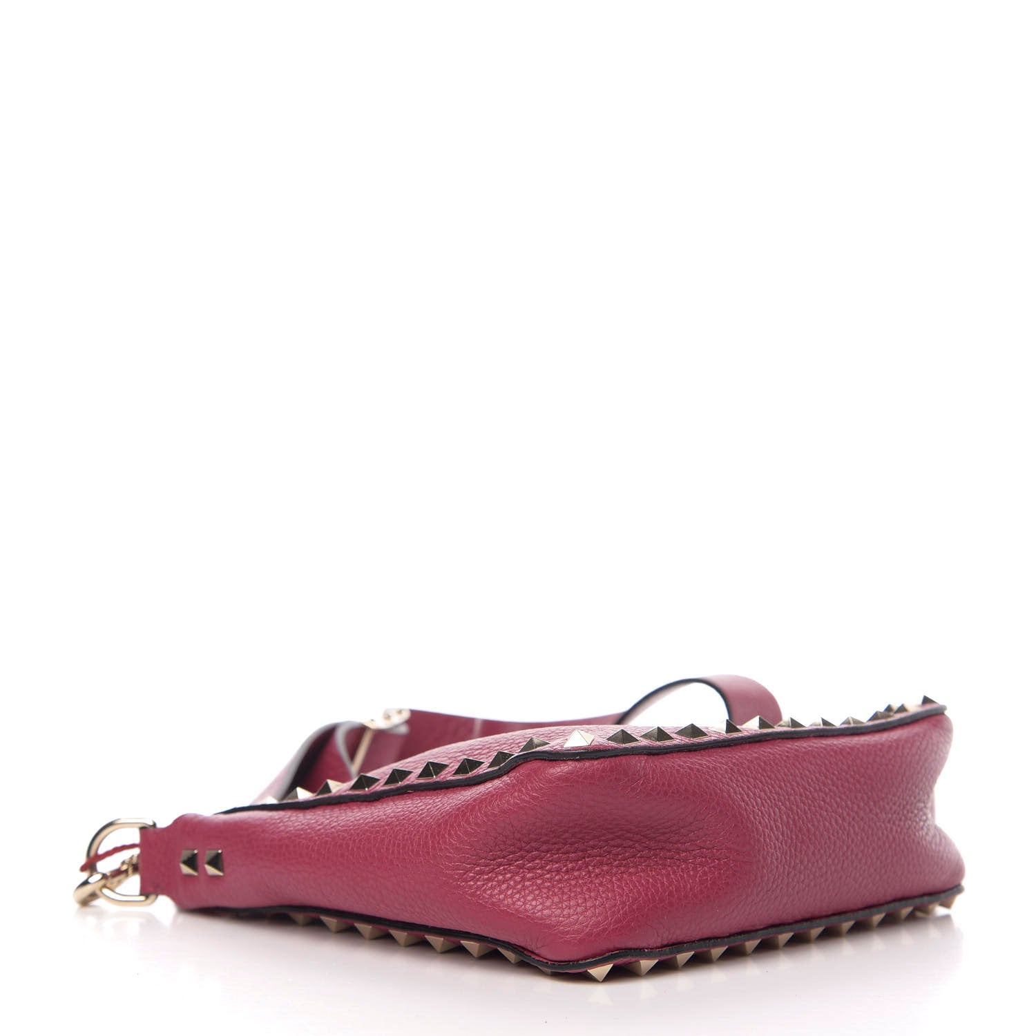 Valentino Garavani Pebbled Calfskin Mini Rockstud Flip-Lock Messenger Bag Raspberry 3 of 8