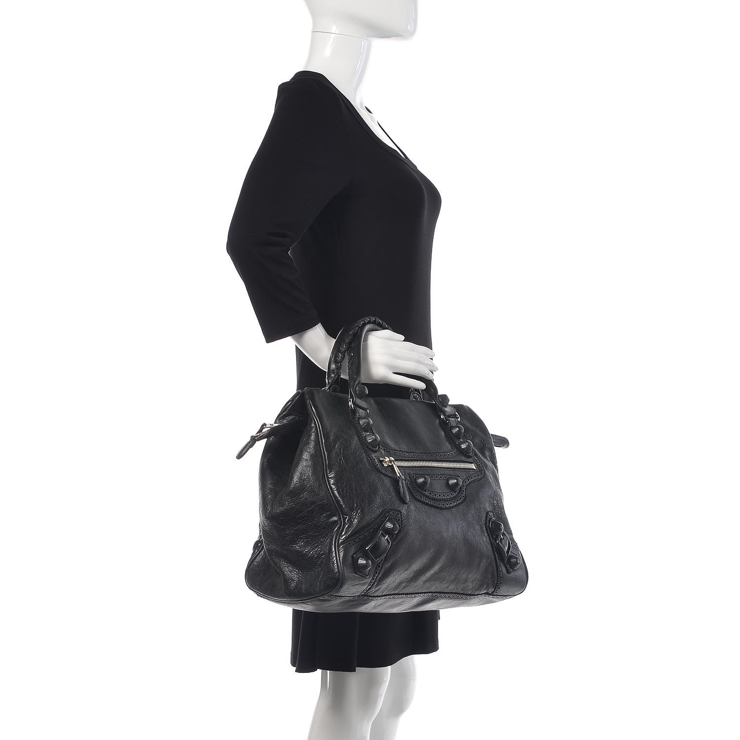 Balenciaga Agneau Giant Brogues Hardware Mid Day Black 2 of 12
