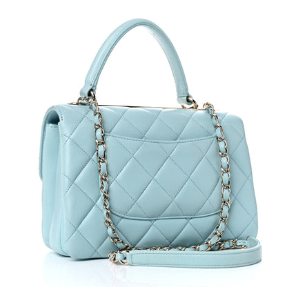 Chanel Lambskin Quilted Small Trendy CC Flap Dual Handle Bag Light Blue 3 of 26