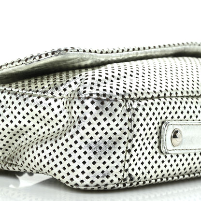 Chanel Metallic Glazed Calfskin Perforated Rodeo Drive Flap Silver 7 of 9