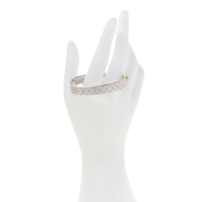 Louis Vuitton Brass Palladium Plated Nanogram Cuff S Silver 2 of 8