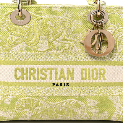 Christian Dior Canvas Toile De Jouy Reverse Embroidered Medium Lady D-Lite Green 11 of 13