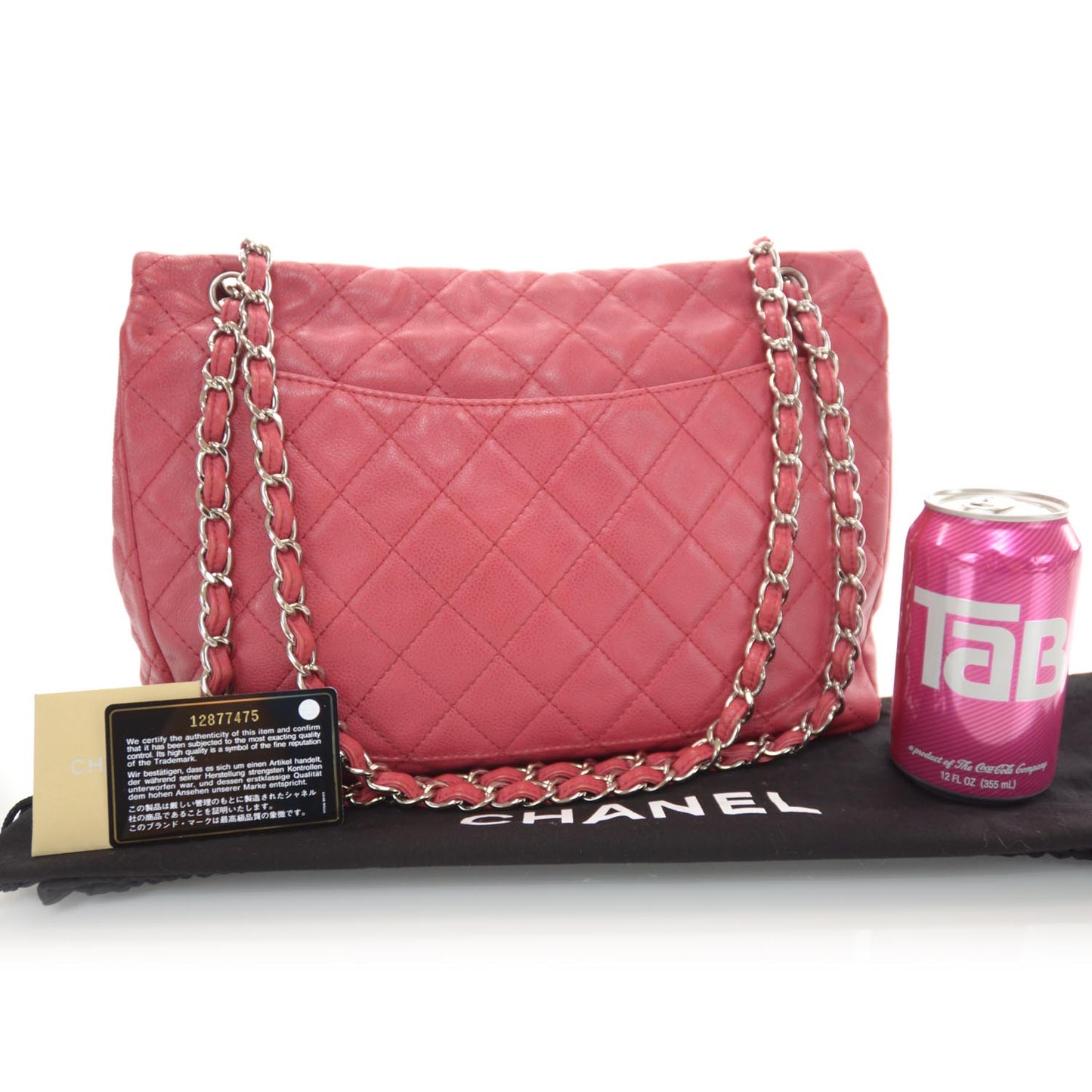 Washed Caviar Maxi Flap Fuchsia