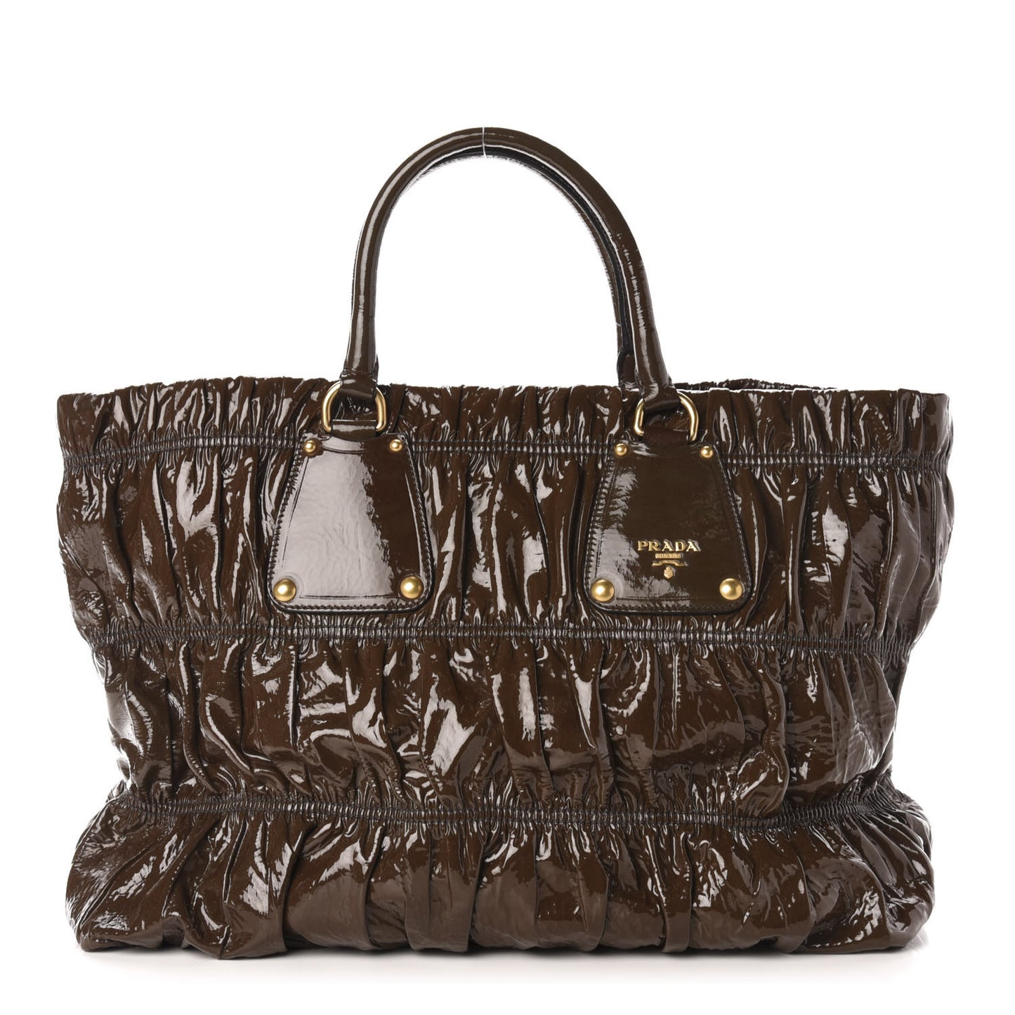 Vernice Gaufre Tote Brown