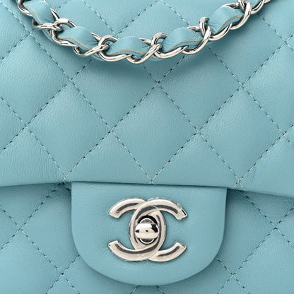 Chanel Lambskin Quilted Mini Square Flap Light Blue 8 of 11