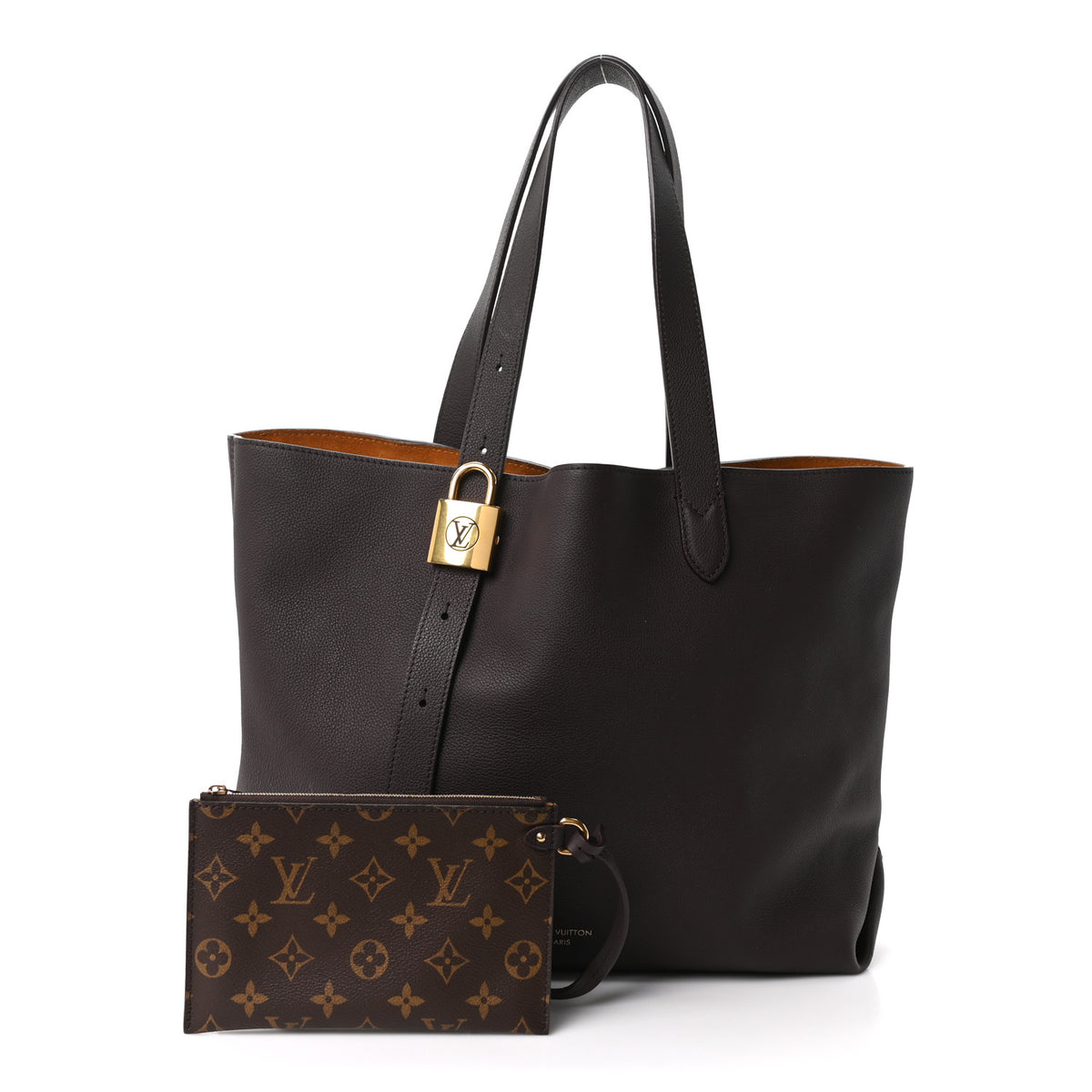 Louis Vuitton Grained Calfskin Low Key Cabas MM Chocolate 3 of 10