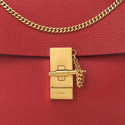 Chloe Grained Lambskin Drew Shoulder Bag Plaid Red 8 of 14