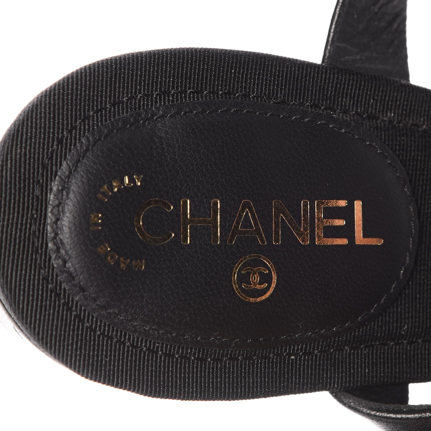 Chanel Lambskin Pearl Thong Sandals 36 Black 7 of 8