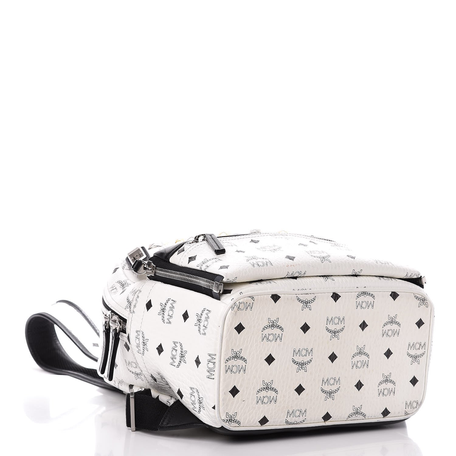 MCM Visetos Studded Small Dual Stark Backpack White 5 of 13