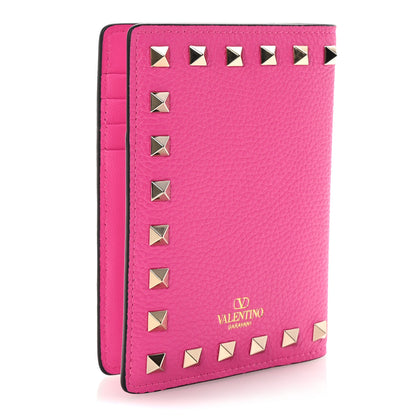 Valentino Garavani Pebbled Calfskin Rockstud Passport Cover Pink PP 3 of 6