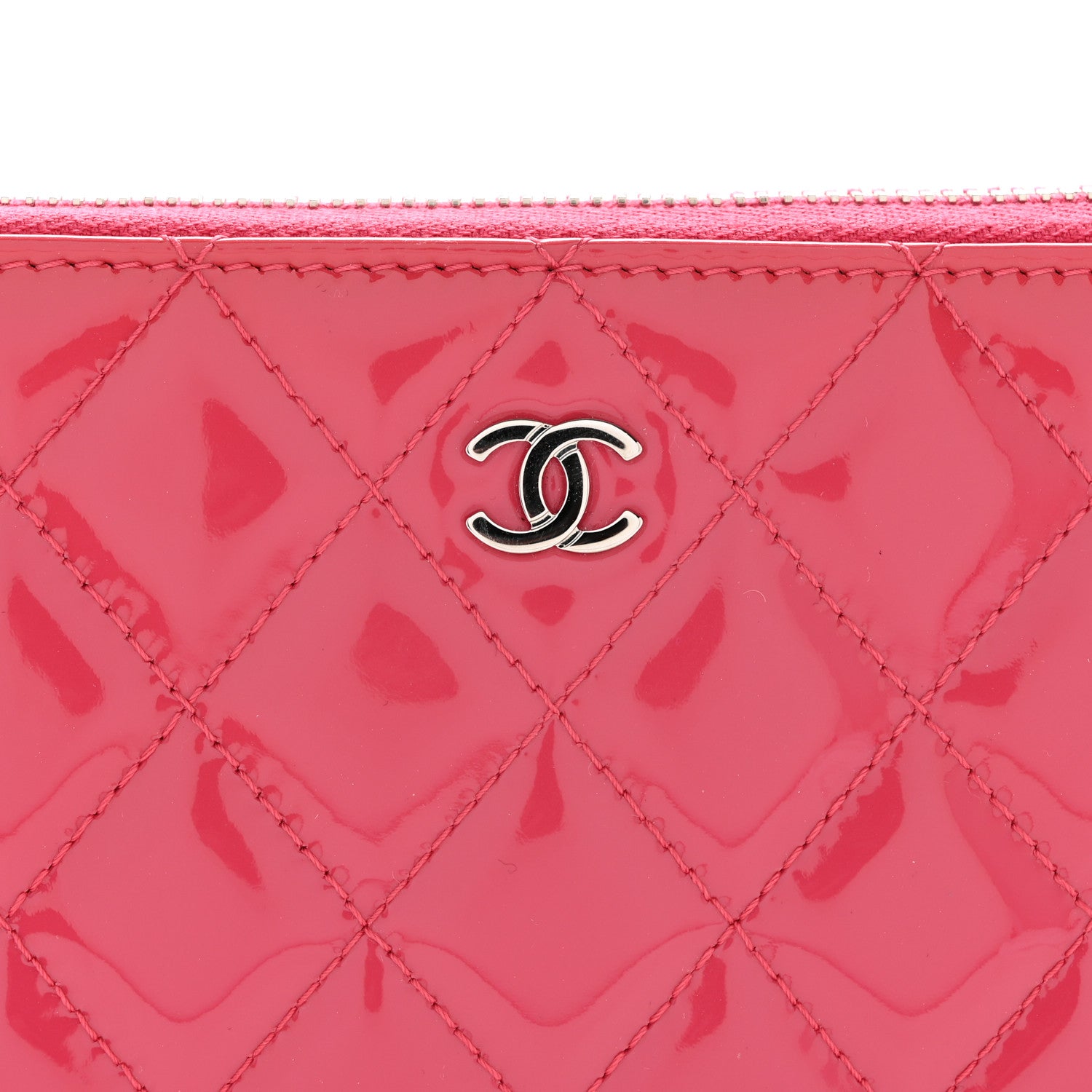 Chanel Patent Quilted Organizer Pouch Pink 10 of 11