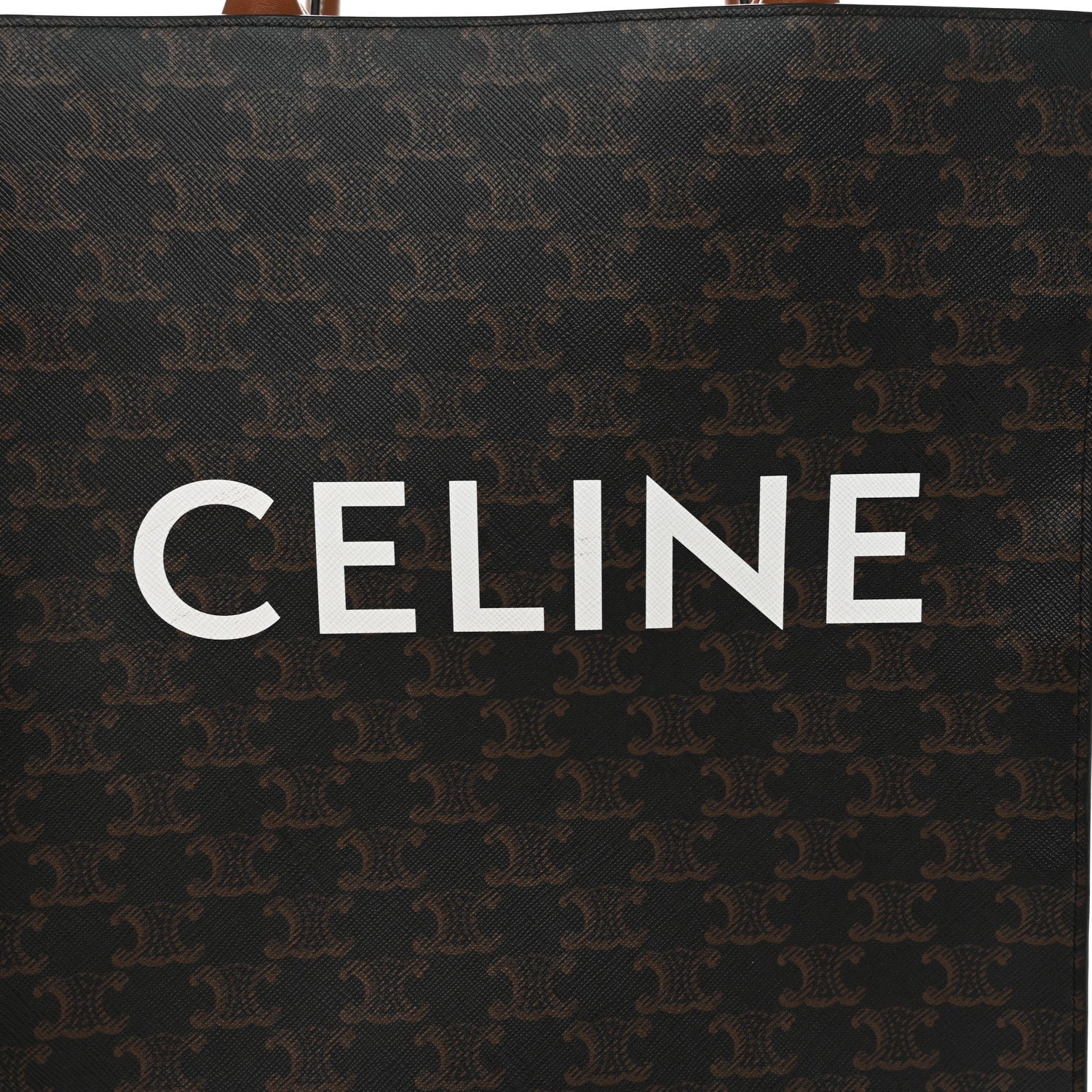 Celine Triomphe Canvas Calfskin Small Vertical Cabas Tan 6 of 11