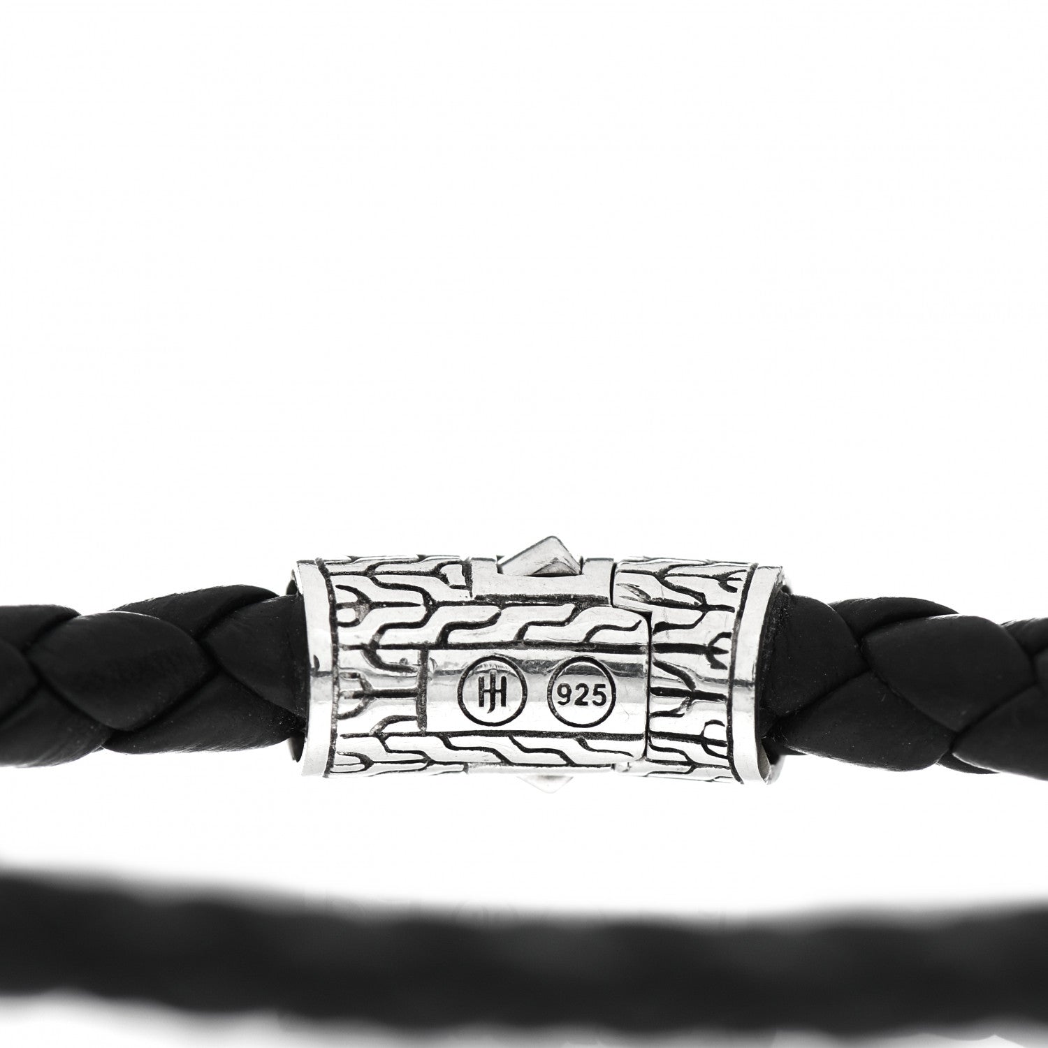 John Hardy Sterling Silver Leather 5.5mm Classic Chain Station Bracelet Black 3 of 3