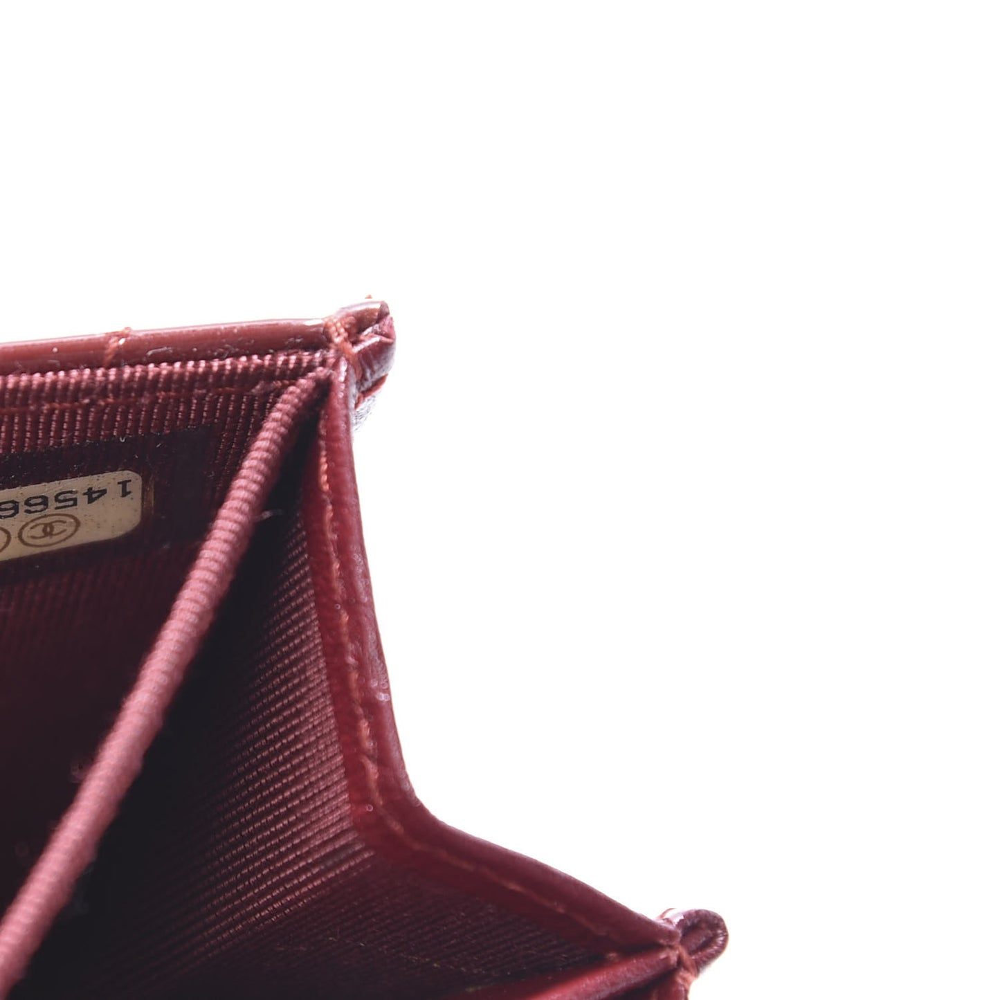 Patent Quilted Flap Card Holder Wallet Burgundy