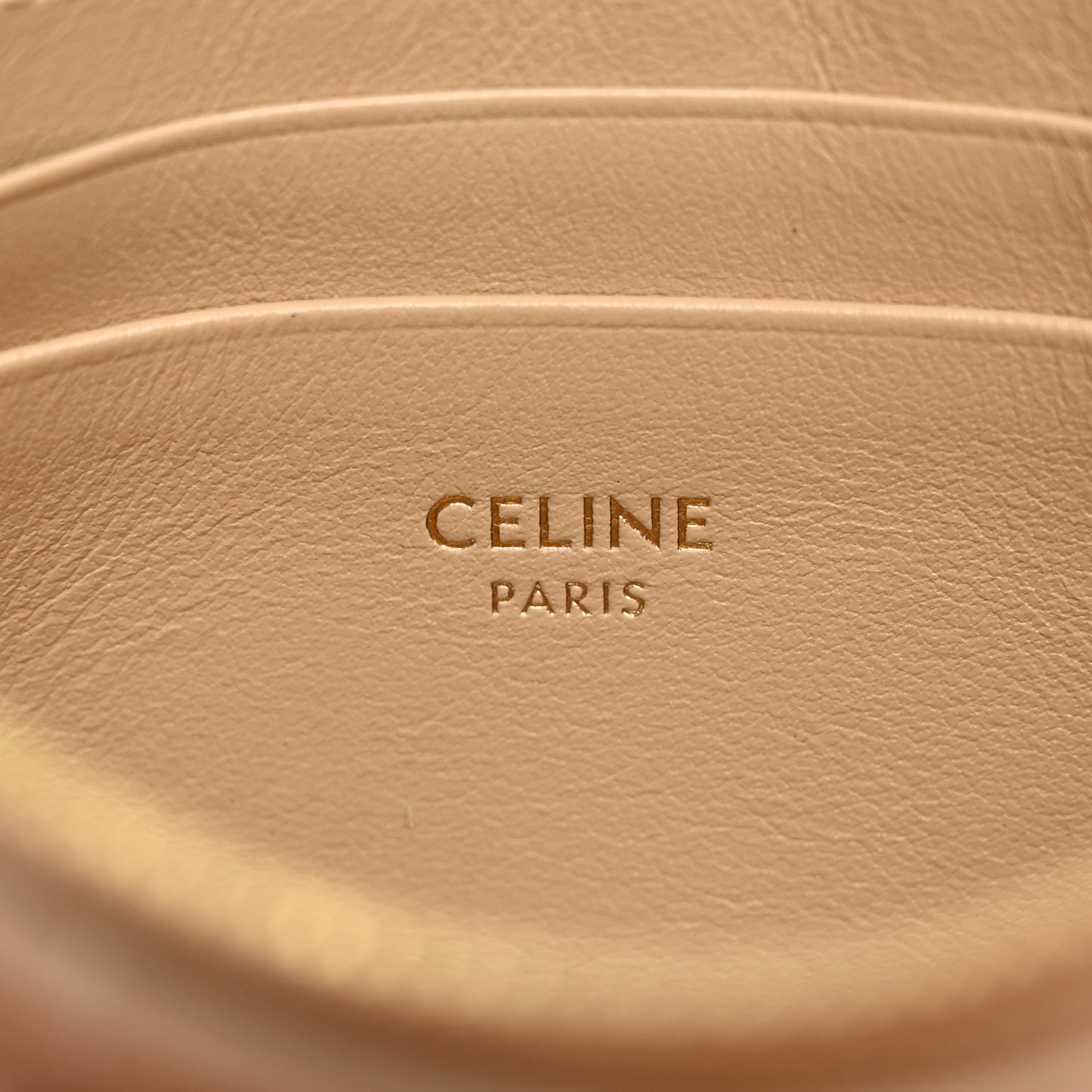 Calfskin Quilted C Charm Coin Card Pouch Nude