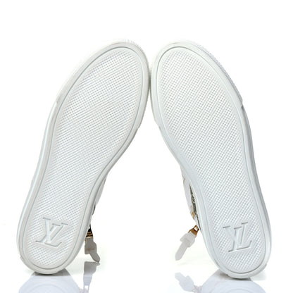 Louis Vuitton Monogram Giant Stellar Sneaker Boots 38 Kaki White Beige 5 of 9
