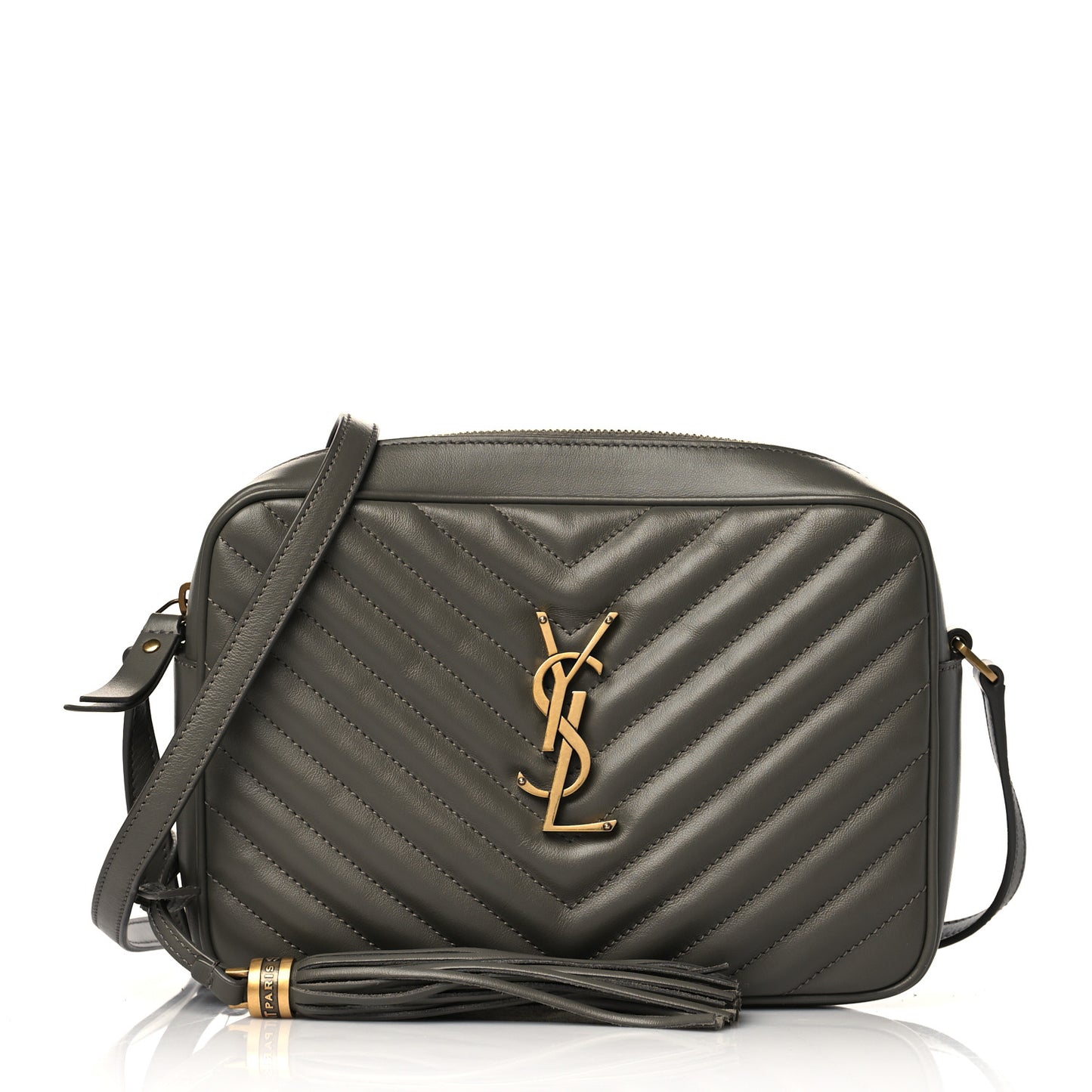 Calfskin Matelasse Monogram Lou Camera Bag Military Olive