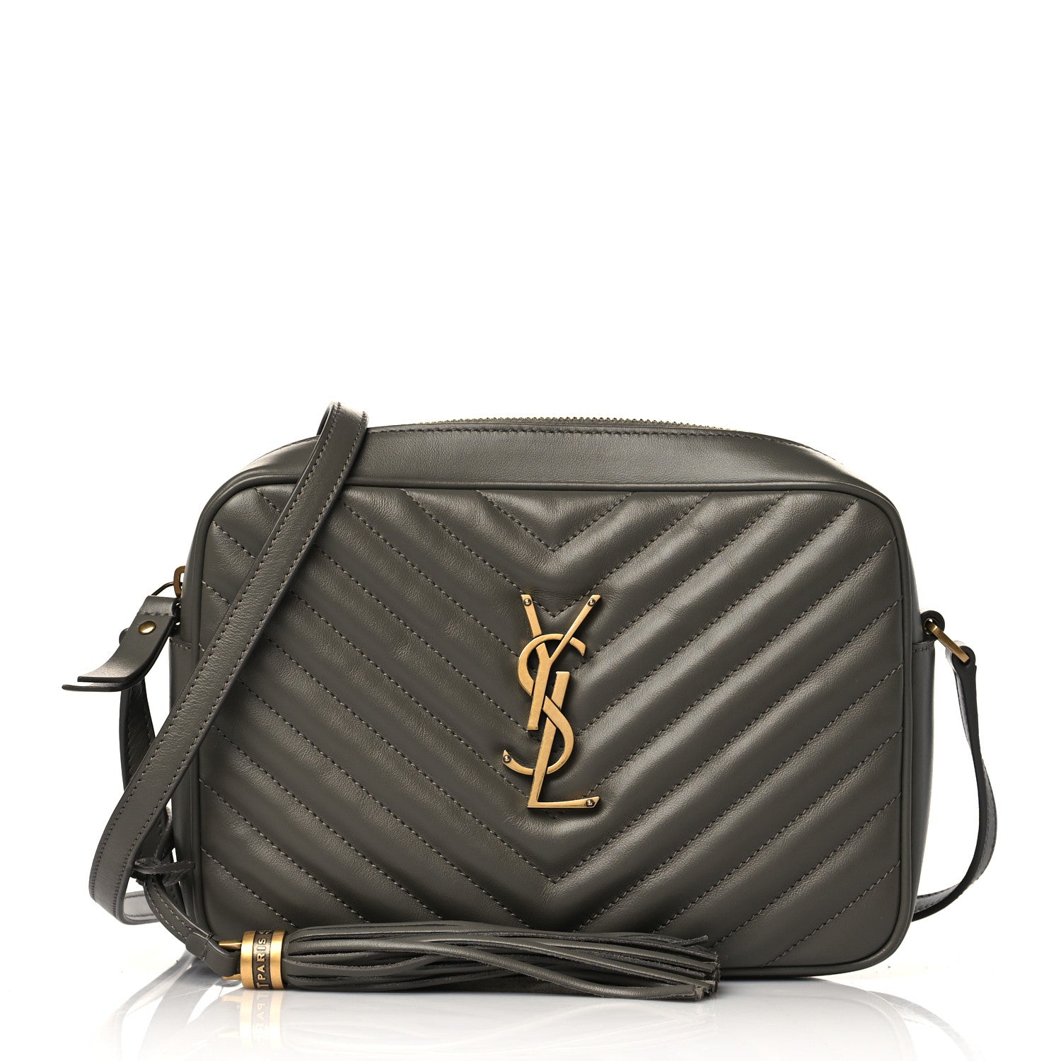 Saint Laurent Calfskin Matelasse Monogram Lou Camera Bag Military Olive 1 of 10