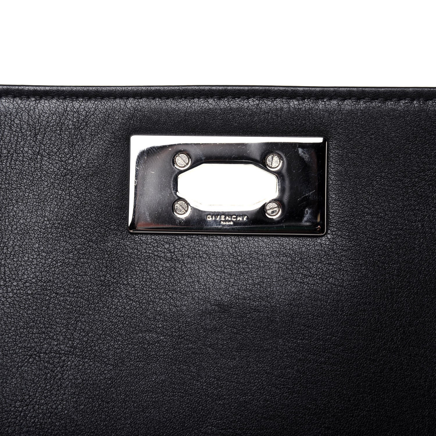 Givenchy Grained Calfskin Chain Small Shark Lock Satchel Black 13 of 18