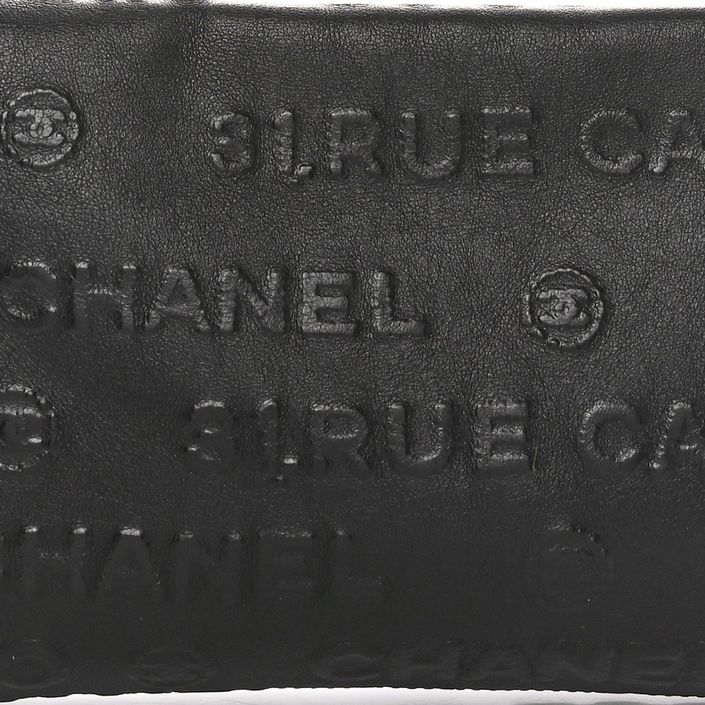 Lambskin Rue Cambon Wristlet Black