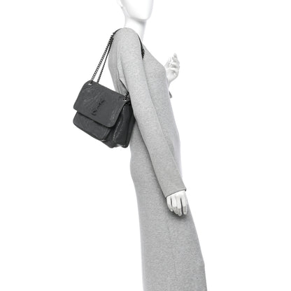 Saint Laurent Crinkled Calfskin Matelasse Monogram Medium Niki Chain Satchel Fog 2 of 10